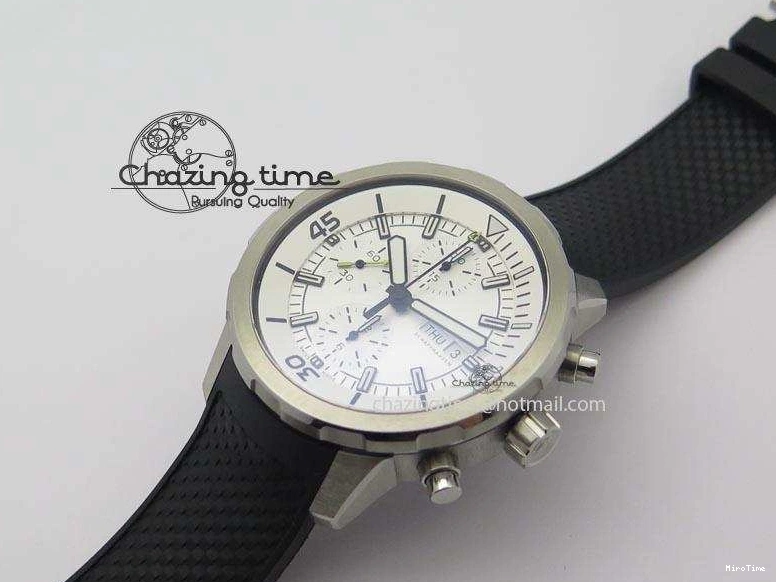 MIROTIME 0731 SportInspired Aquatimer Chrono IW376803 V6F 1:1 Best Edition White Dial On Rubber Strap A 7281